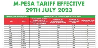 MPESA Withdrawal and Transaction Charges Mpesa Transaction Charges