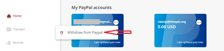 Withdraw from PayPal