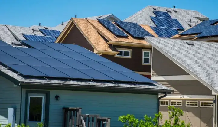 Solar panels on the roof