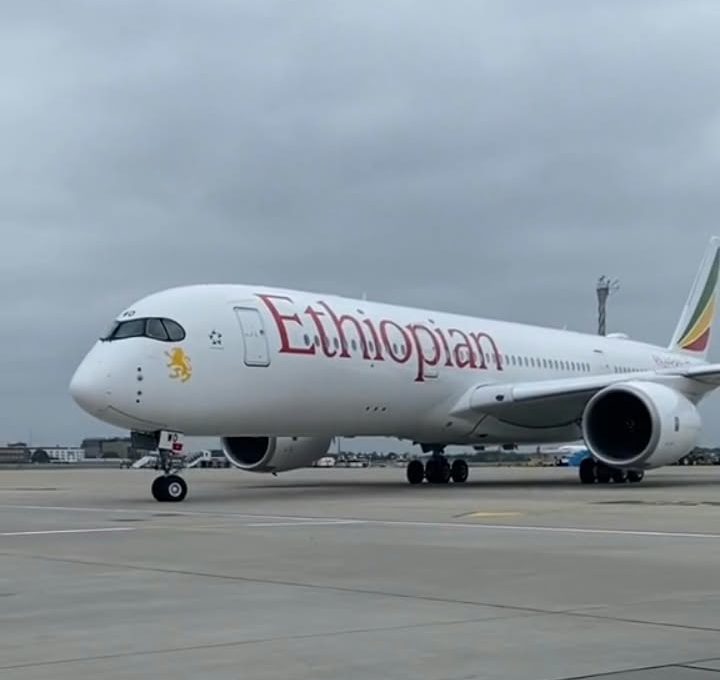Ethiopian Airlines Airbus A350 on the tarmac