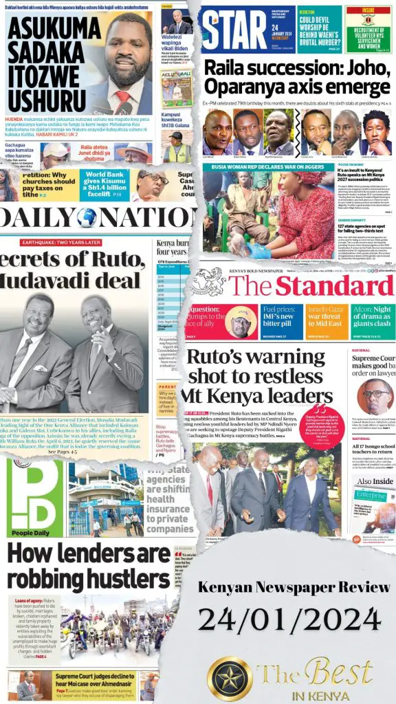 What S In The Papers Today 24 01 2024 The Best In Kenya   Kenya Newspaper Review 240124 576x1024 