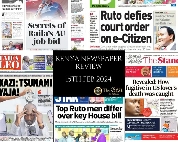 Kenya Newspaper Review 15022024