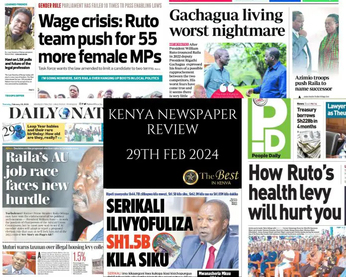 Kenya Newspaper Review 29022024