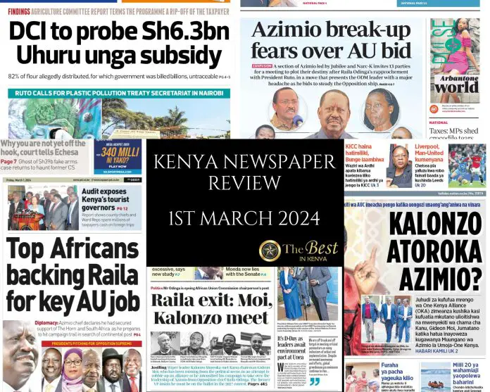 Kenya Newspaper Review 01032024