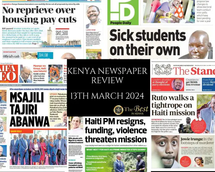 Kenya Newspaper Review 13032024