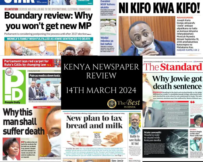 Kenya Newspaper Review 14032024