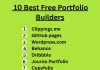 Best free Portfolio Website builders List of the 10 best free portfolio website builders including Clippings.me, GitHub Pages, WordPress.com, Behance, Dribbble, Journo Portfolio, Copyfolio, Siter.io, Wix and Fabrik